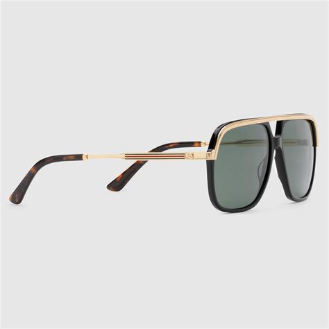 rectangular frame metal sunglasses gucci|gucci 54mm round sunglasses.